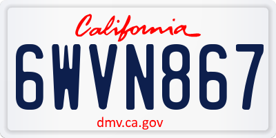 CA license plate 6WVN867