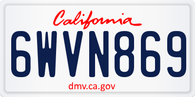 CA license plate 6WVN869