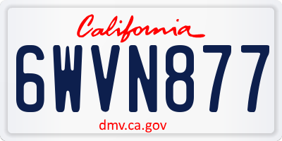 CA license plate 6WVN877