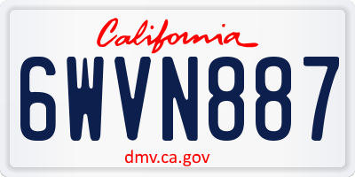 CA license plate 6WVN887