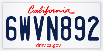 CA license plate 6WVN892