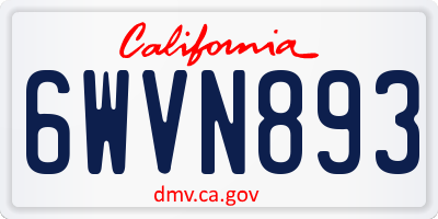 CA license plate 6WVN893