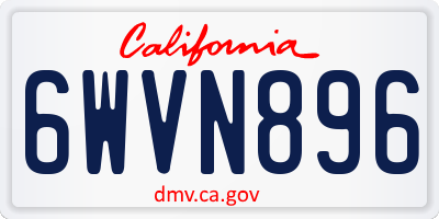 CA license plate 6WVN896