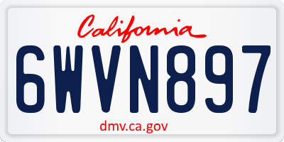 CA license plate 6WVN897