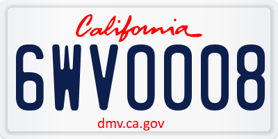 CA license plate 6WVO008