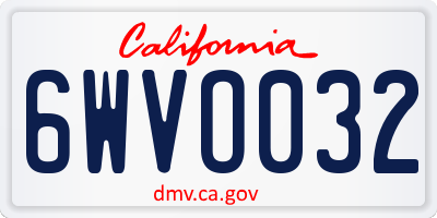 CA license plate 6WVO032