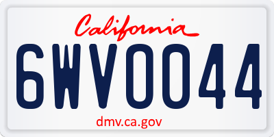 CA license plate 6WVO044