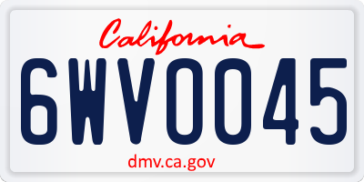 CA license plate 6WVO045