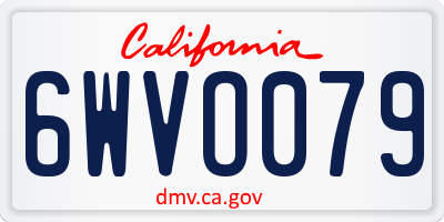 CA license plate 6WVO079