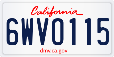 CA license plate 6WVO115