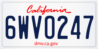 CA license plate 6WVO247