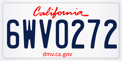 CA license plate 6WVO272