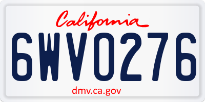 CA license plate 6WVO276