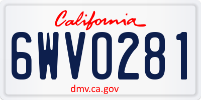 CA license plate 6WVO281