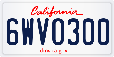 CA license plate 6WVO300