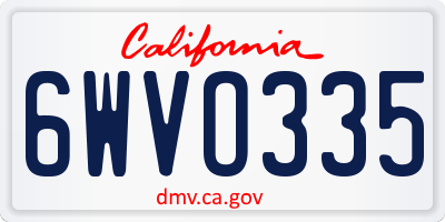 CA license plate 6WVO335