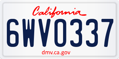 CA license plate 6WVO337