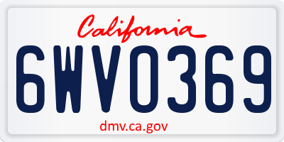 CA license plate 6WVO369