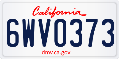 CA license plate 6WVO373