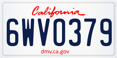 CA license plate 6WVO379