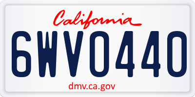 CA license plate 6WVO440
