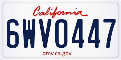 CA license plate 6WVO447