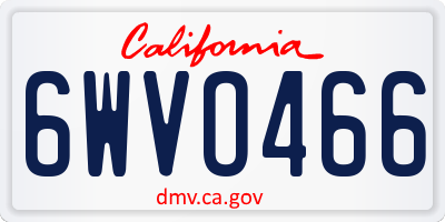 CA license plate 6WVO466