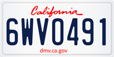 CA license plate 6WVO491