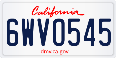 CA license plate 6WVO545
