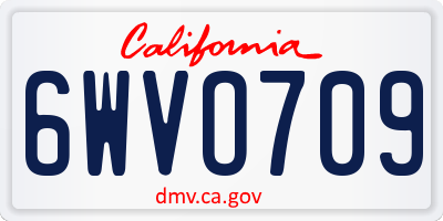CA license plate 6WVO709