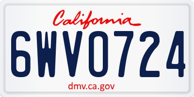 CA license plate 6WVO724