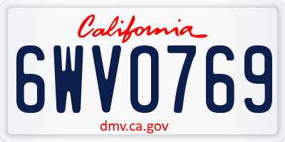 CA license plate 6WVO769