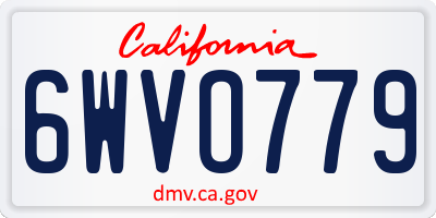 CA license plate 6WVO779