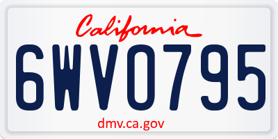 CA license plate 6WVO795
