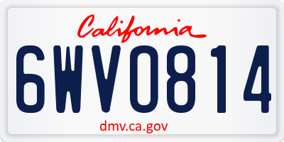 CA license plate 6WVO814