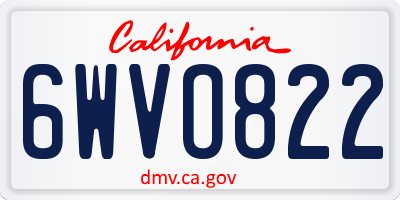CA license plate 6WVO822