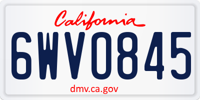 CA license plate 6WVO845