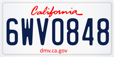 CA license plate 6WVO848