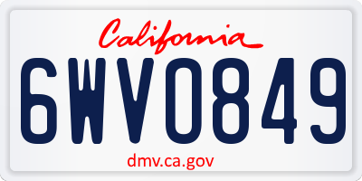 CA license plate 6WVO849