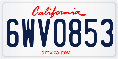 CA license plate 6WVO853