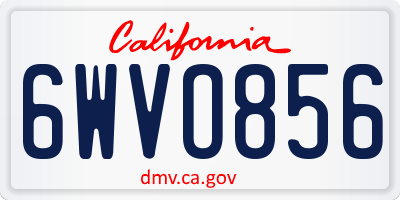 CA license plate 6WVO856