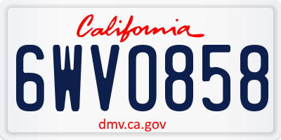 CA license plate 6WVO858