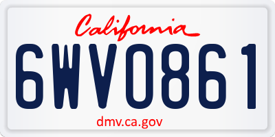 CA license plate 6WVO861