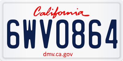 CA license plate 6WVO864