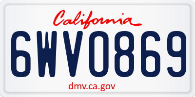 CA license plate 6WVO869