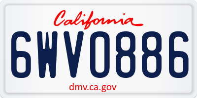 CA license plate 6WVO886