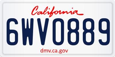 CA license plate 6WVO889