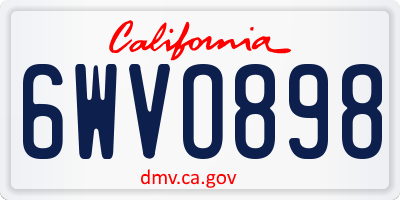 CA license plate 6WVO898