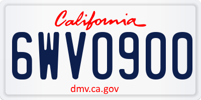 CA license plate 6WVO900