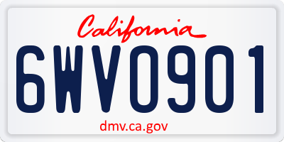 CA license plate 6WVO901
